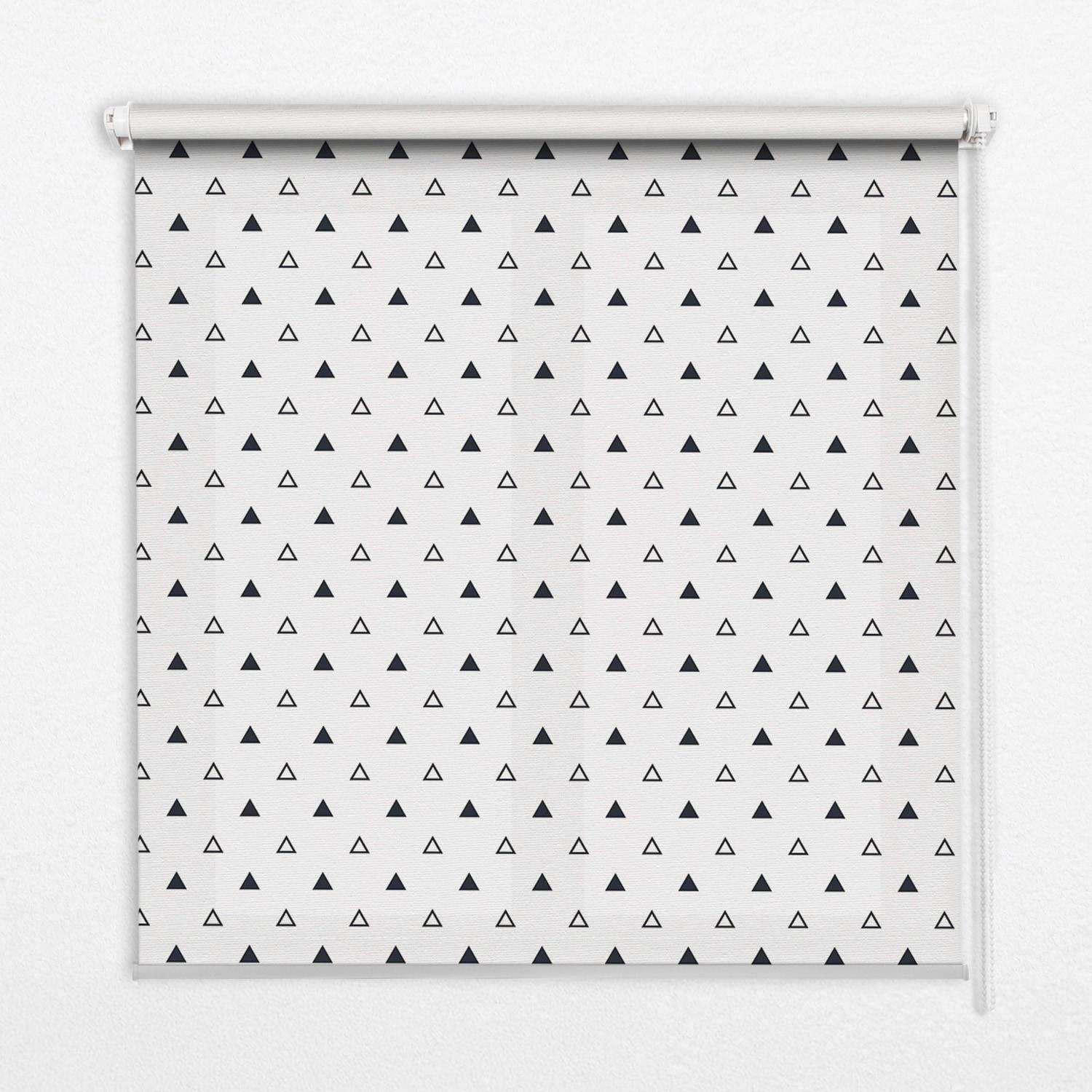 INNENROLLO - Fensterrollo - Rollo - 110x140 cm - Dreiecke - Schwarz, Kunststoff (110/140/0.5cm) - TULUP