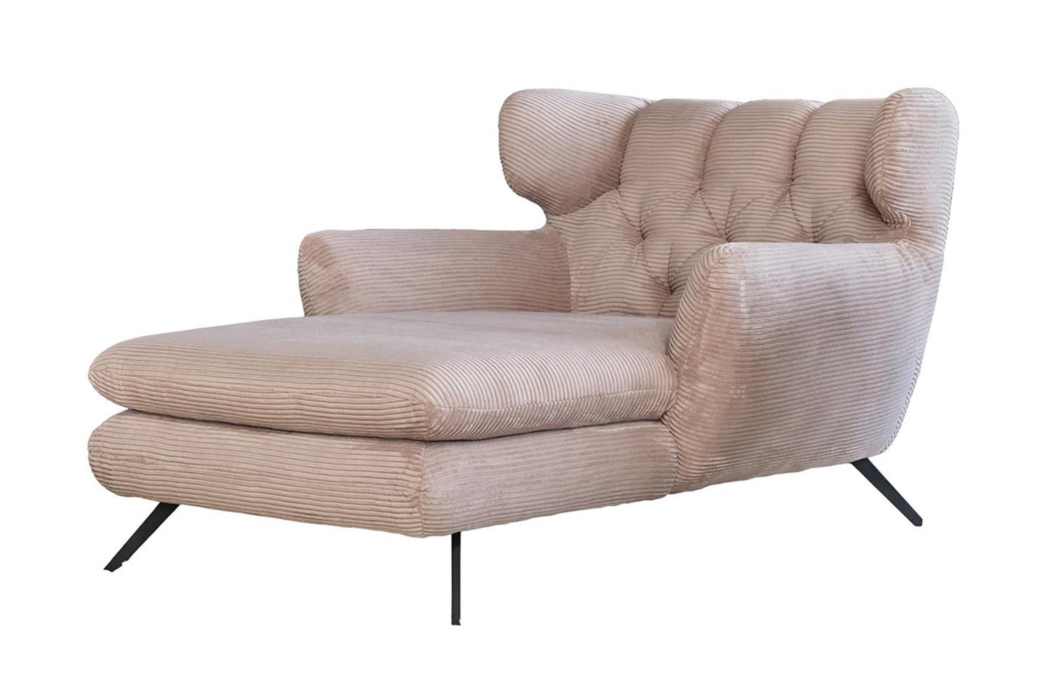 LONGSEAT CHAMRE Taupe Cord - Taupe/Schwarz, Textil/Metall (130/95/160cm) - KAWOLA