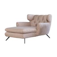 LONGSEAT CHAMRE Taupe Cord - Taupe/Schwarz, Textil/Metall (130/95/160cm) - KAWOLA