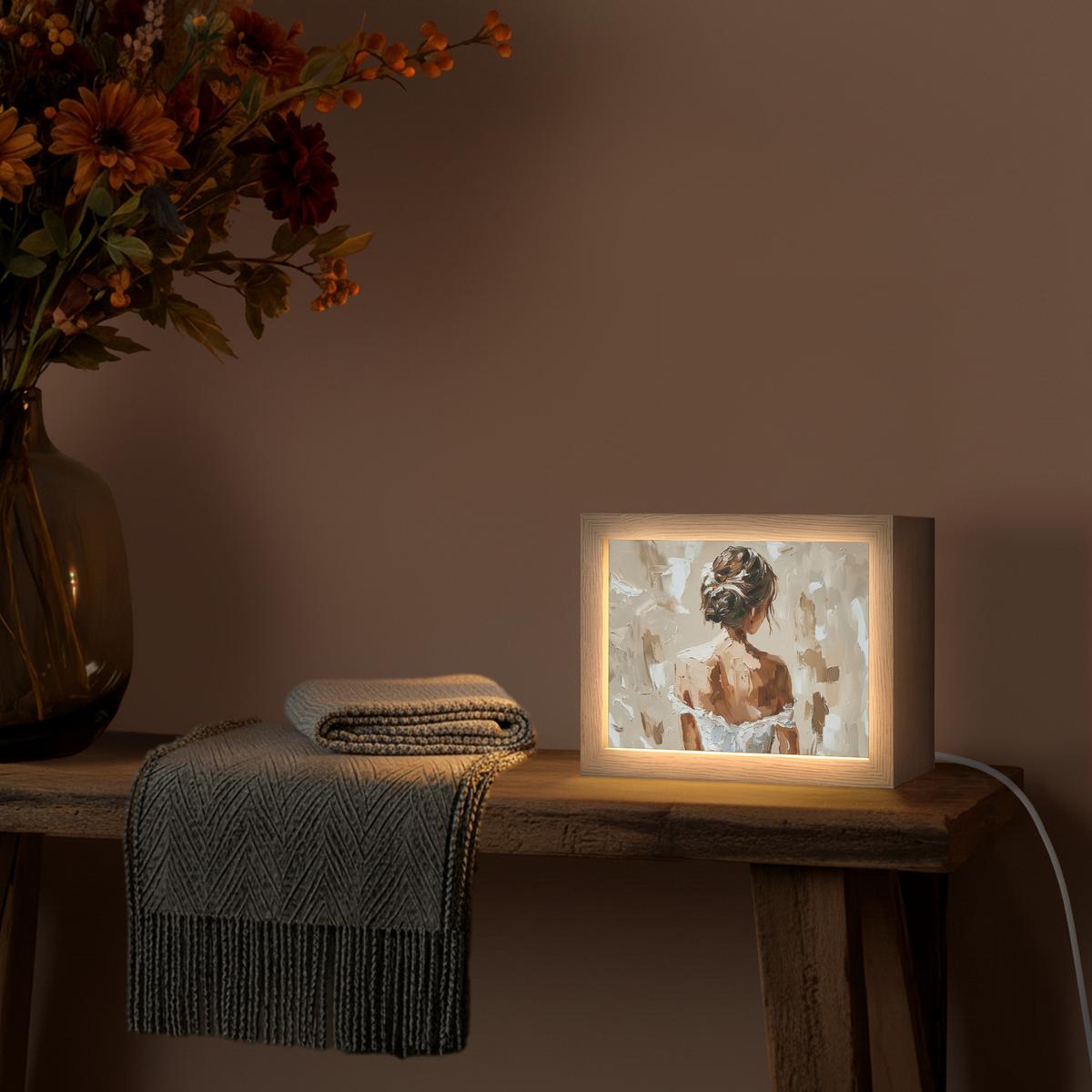 TISCHLEUCHTE Frau - Farbe - Abstrakt - Beige - Modern 20x15 cm - Brombeere, Holzwerkstoff (8/20/15cm) - OnlyWow