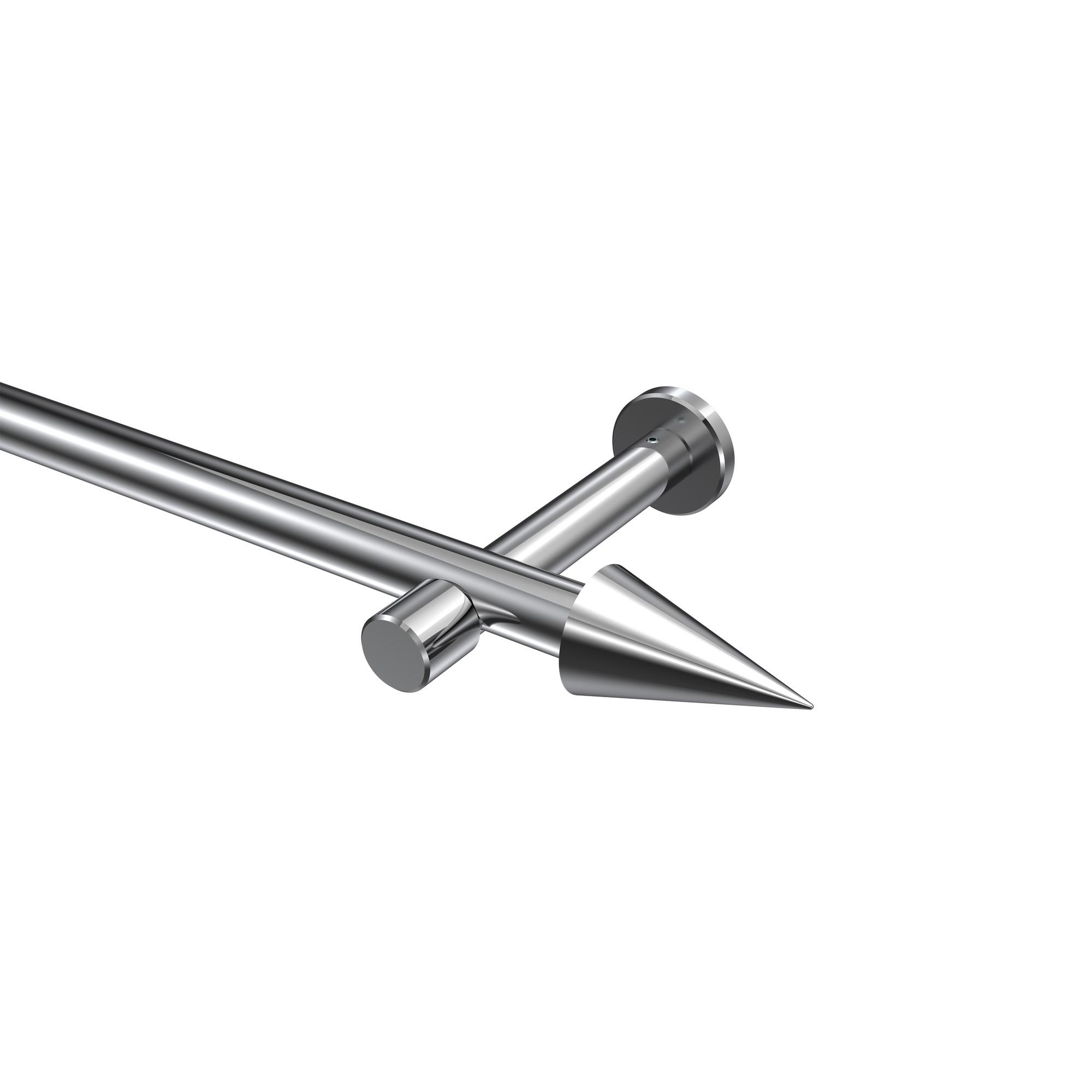 GARDINENSTANGE Prestige Savio 520 cm (geteilt in 4 x 130 cm), 1-läufig (ohne Ringe), 20 mm Ø Chrom - Chromfarben, Metall (520cm) - INTERDECO