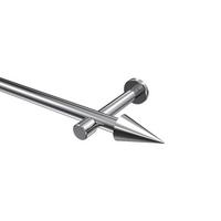 GARDINENSTANGE Prestige Savio 520 cm (geteilt in 4 x 130 cm), 1-läufig (ohne Ringe), 20 mm Ø Chrom - Chromfarben, Metall (520cm) - INTERDECO