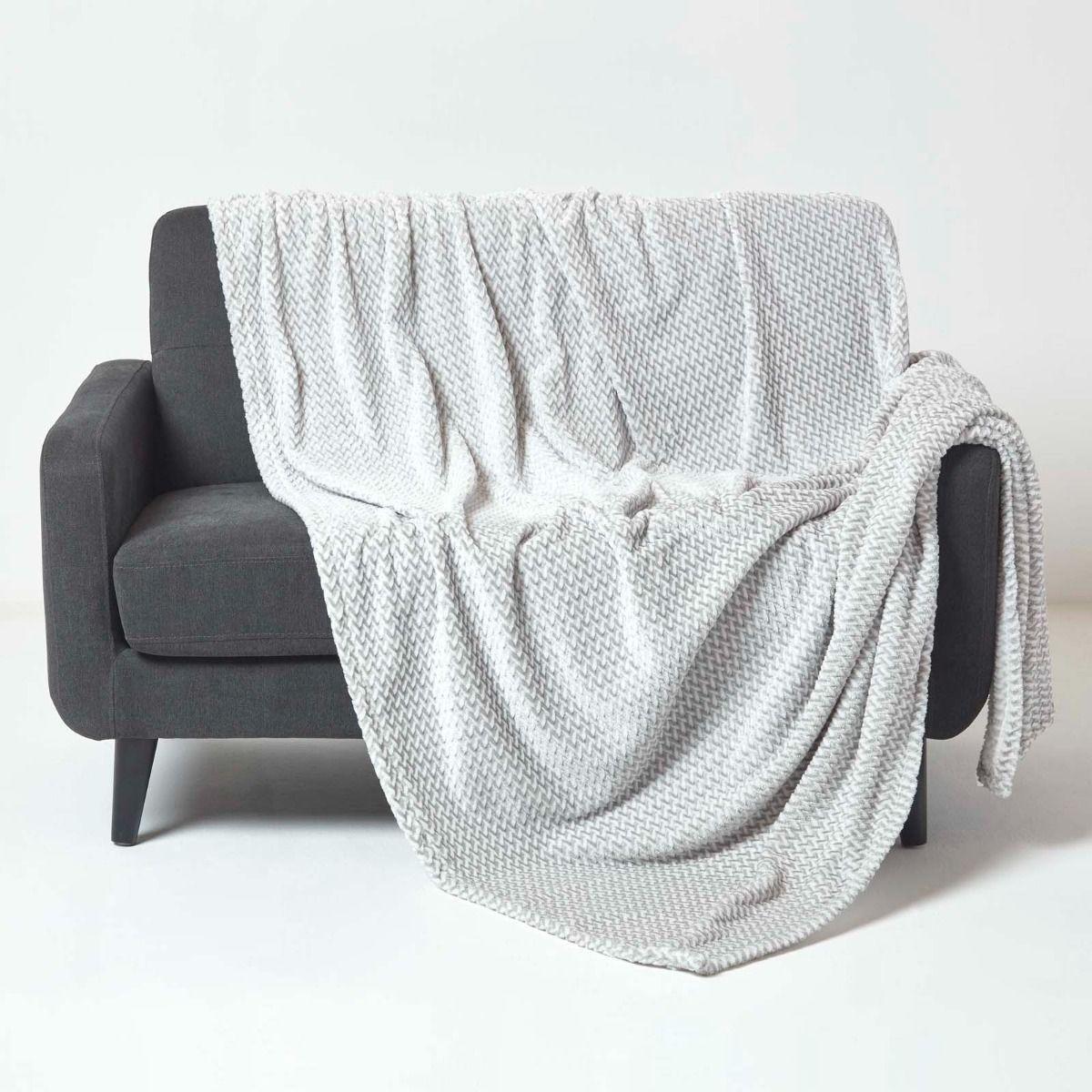 SAMT-WOHNDECKE Mora 130/160 cm, Jacquard - Grau, Textil (130/160cm) - Homescapes