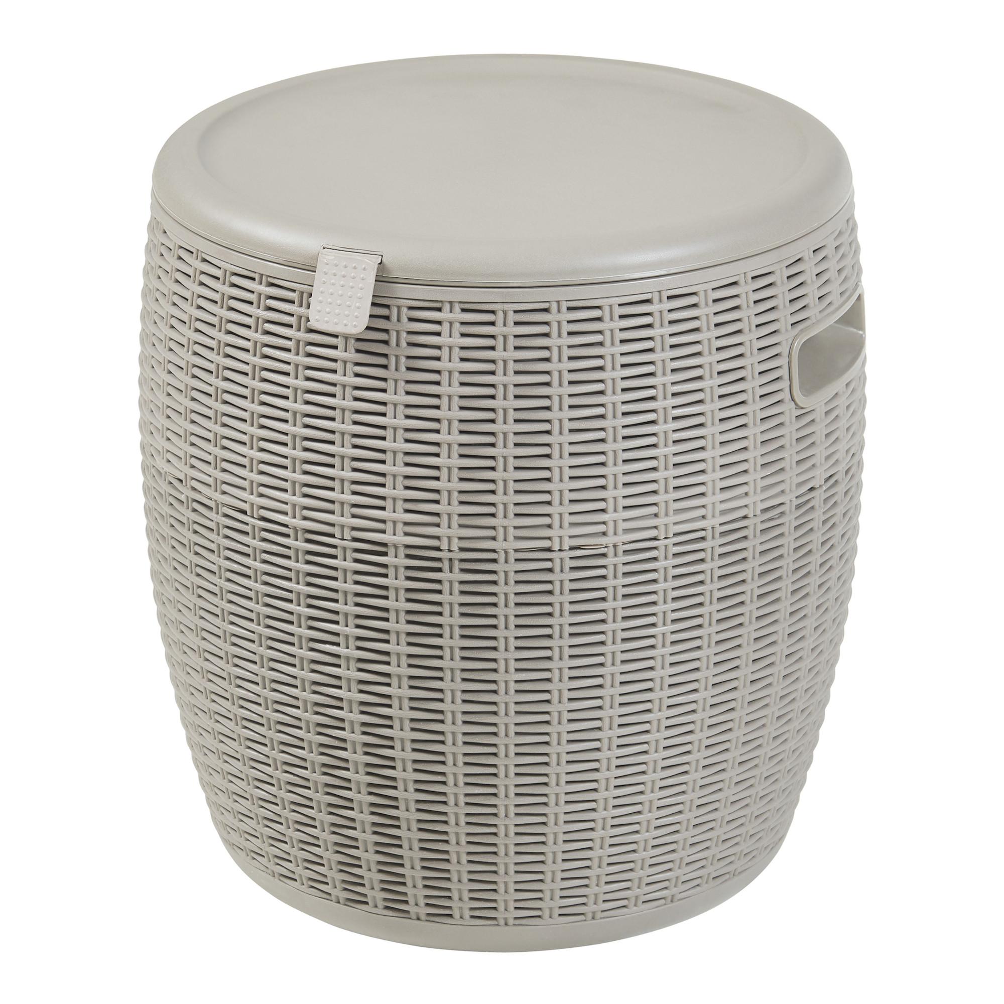 KÜHLBOX-HOCKER Avetrana - Hellbraun, Kunststoff (40/44/40cm) - casa.pro