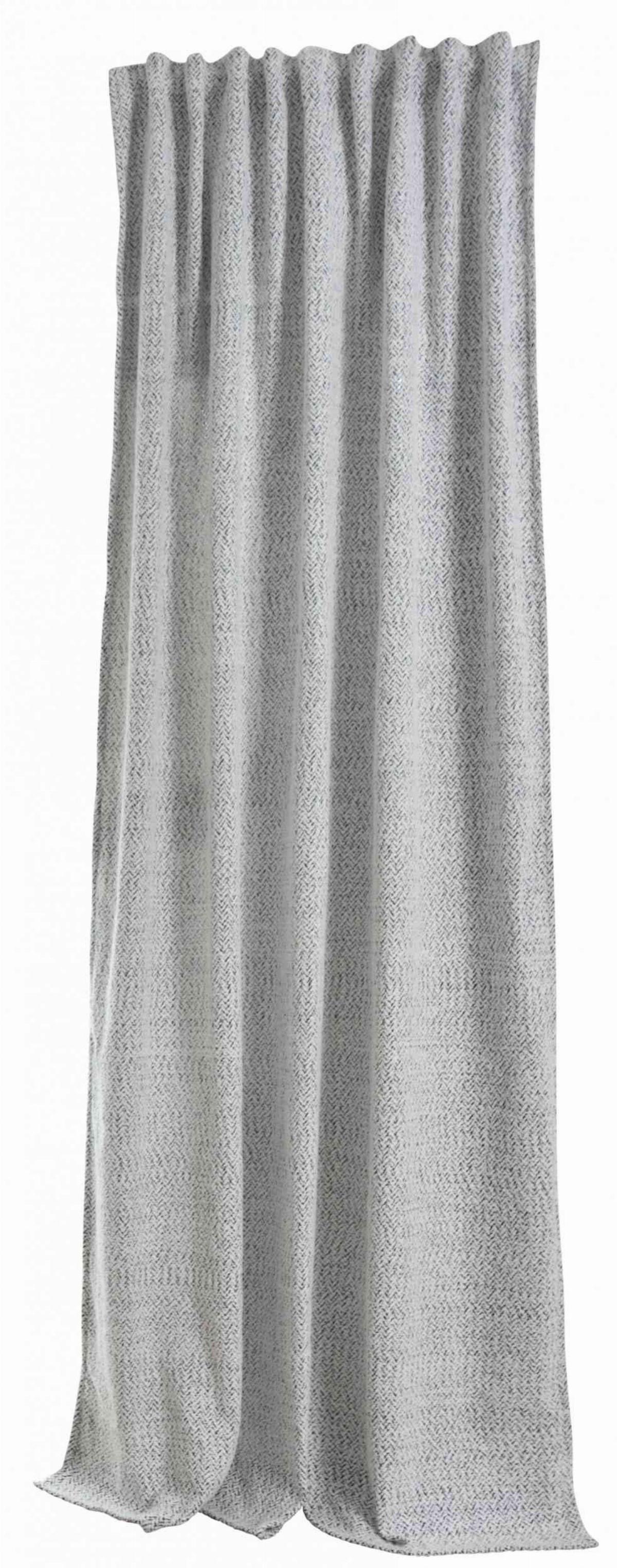 VORHANG 2ER SET MONTANA HxB 245x140 cm Weiß Schwarz - Weiß, Textil (140/245cm) - Gardinenbox