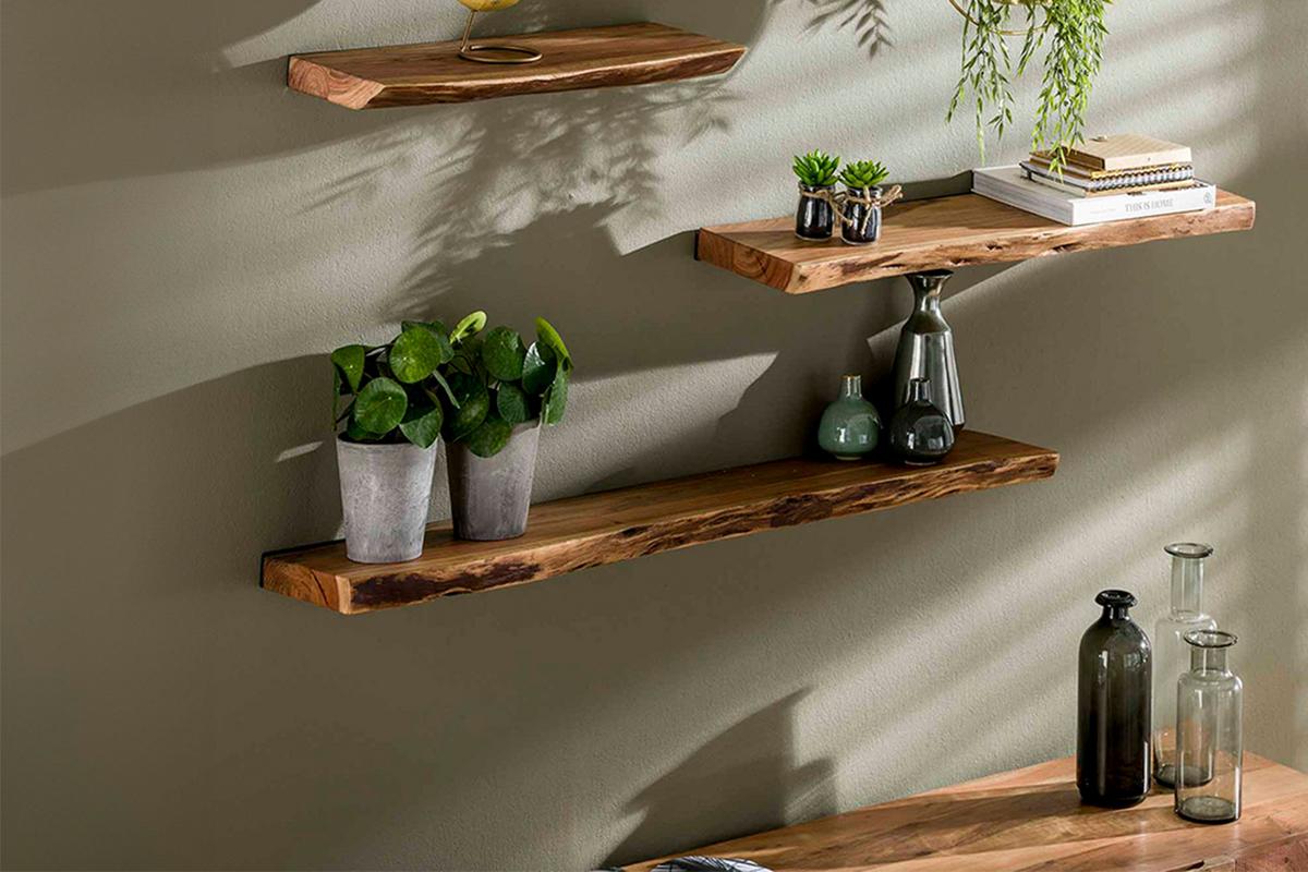 WANDREGAL ERGEA Holz Akazie - Naturfarben, Holz (120/4/20cm) - KAWOLA