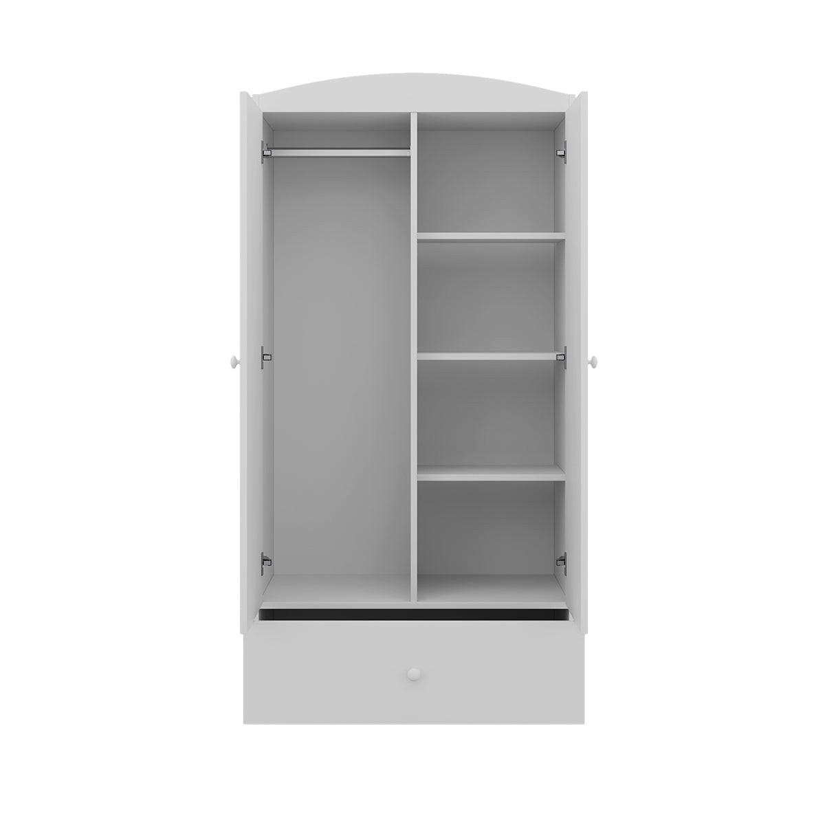 SCHRANK 2 Türen Weiß - Weiß, Holzwerkstoff (90/187/57cm) - Petits-meubles