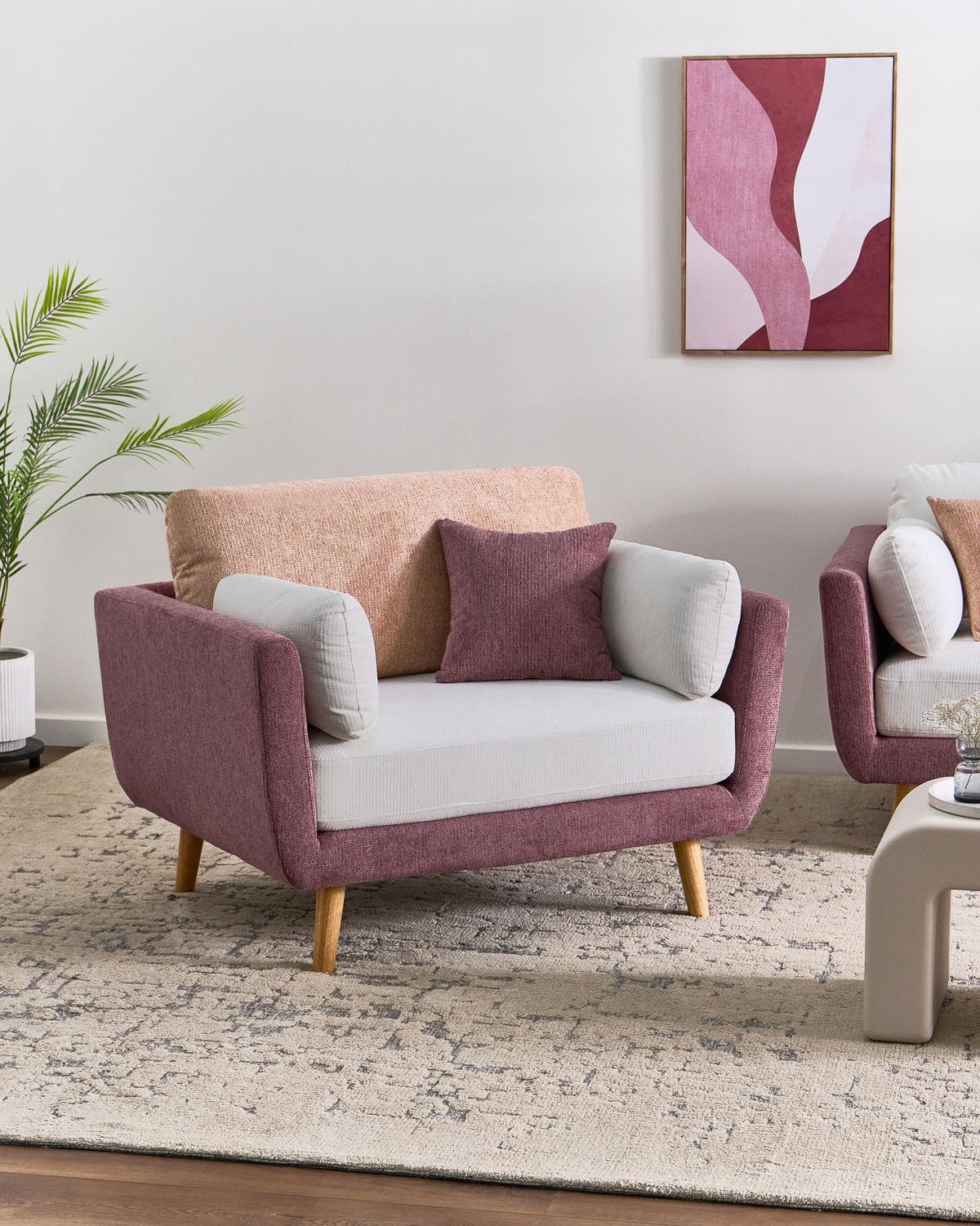 SESSEL Stoff Rosa Bolga - Pink, Textil (119/89/83cm) - Beliani