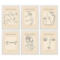 POSTER Set Mit 6 Illustrationen Von Pablo Picasso Starren A3 Weißer Rahmen - Weiß, Papier (29/3cm) - Nacnic