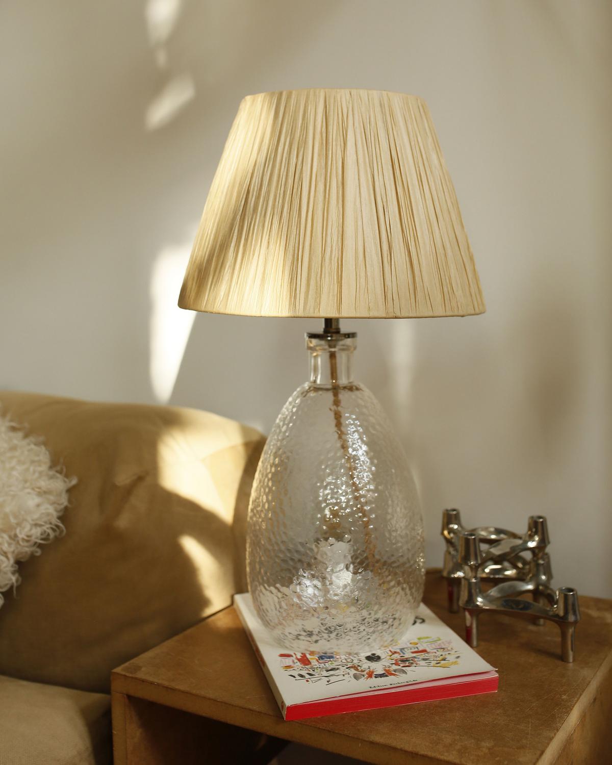 TISCHLAMPE Blanco 30/30/54 cm - Naturfarben, Glas (30/30/54cm) - Beliani