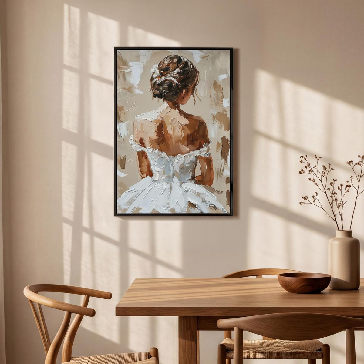 LEINWAND Bilder mit Rahmen - Frau - Farbe - Abstrakt - Beige - Modern - 60x90 - Sandfarben, Textil (60/90cm) - MuchoWow