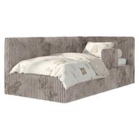 POLSTERBETT TILVO ALTA 90/200 - Hellbraun Cord - Multitaschenfederkernmatratze - Rechts - Hellbraun, Textil (200/90cm) - MKS