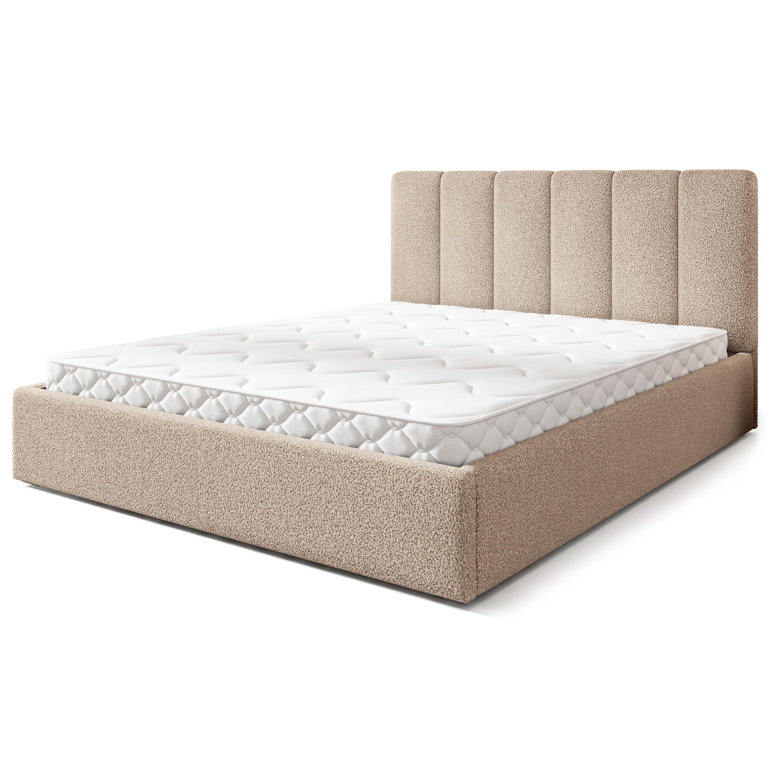 POLSTERBETT NEMIS 120x200 cm mit Bettkästen - Beige - Beige, Holz (120/200cm) - MASSENO