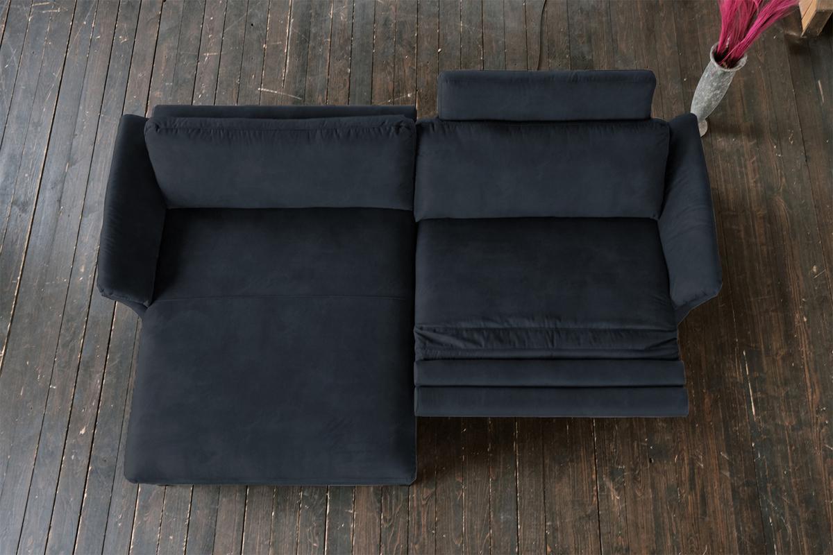 ECKSOFA MIT MOTORISCHER RELAXFUNKTION MALTA Schwarz Webstoff Relaxfunktion - Schwarz, Buchenholz/Textil (302/175cm) - KAWOLA