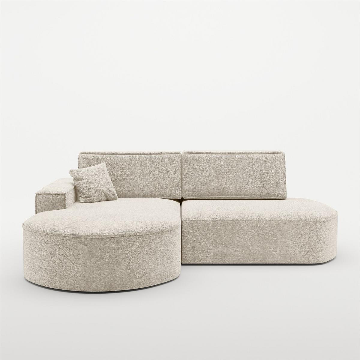 ECKSOFA Venedig Mit Schlaffunktion - Creme, Holzwerkstoff/Textil (278/179cm) - Fun Möbel