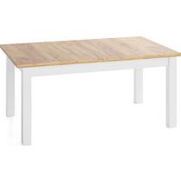 ESSTISCH Lindberg Weiß ausziehbar verlängerbar rechteckig, Eiche Braun 160-240/90/77 cm - Eiche Wotan/Weiß, Holz/Holzwerkstoff (90/240/76.5cm) - WFL GROUP