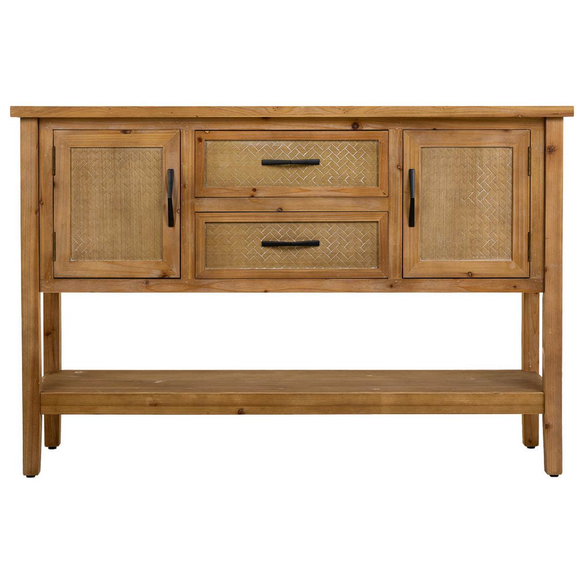 KONSOLENTISCH aus Holz und Metall braun, 122x35x82 cm - Braun, Holz (35/122/81.5cm) - Wanderlust