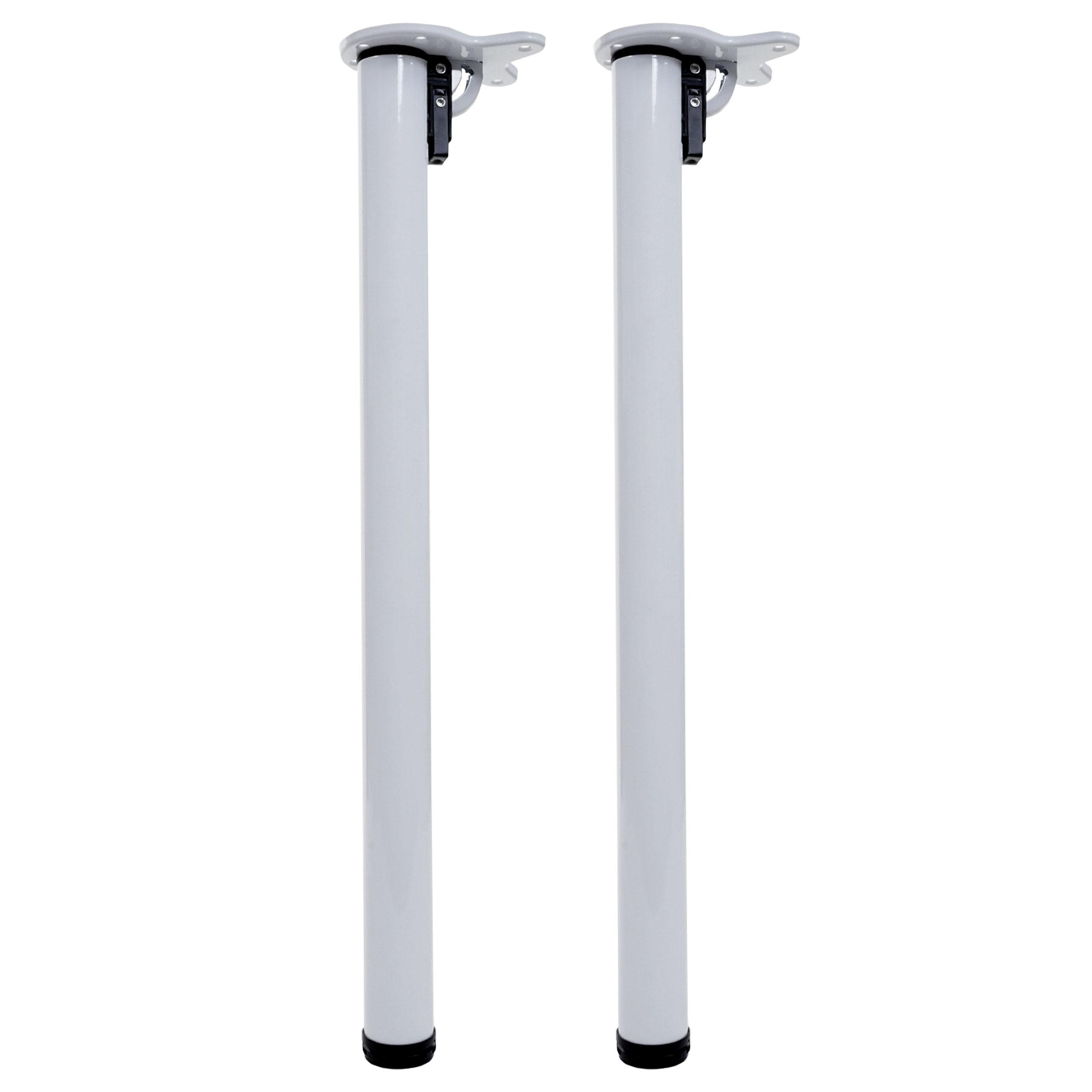 TISCHBEIN rund Weiß 2er-Set - Weiß, Metall (5/72/14cm) - MCW
