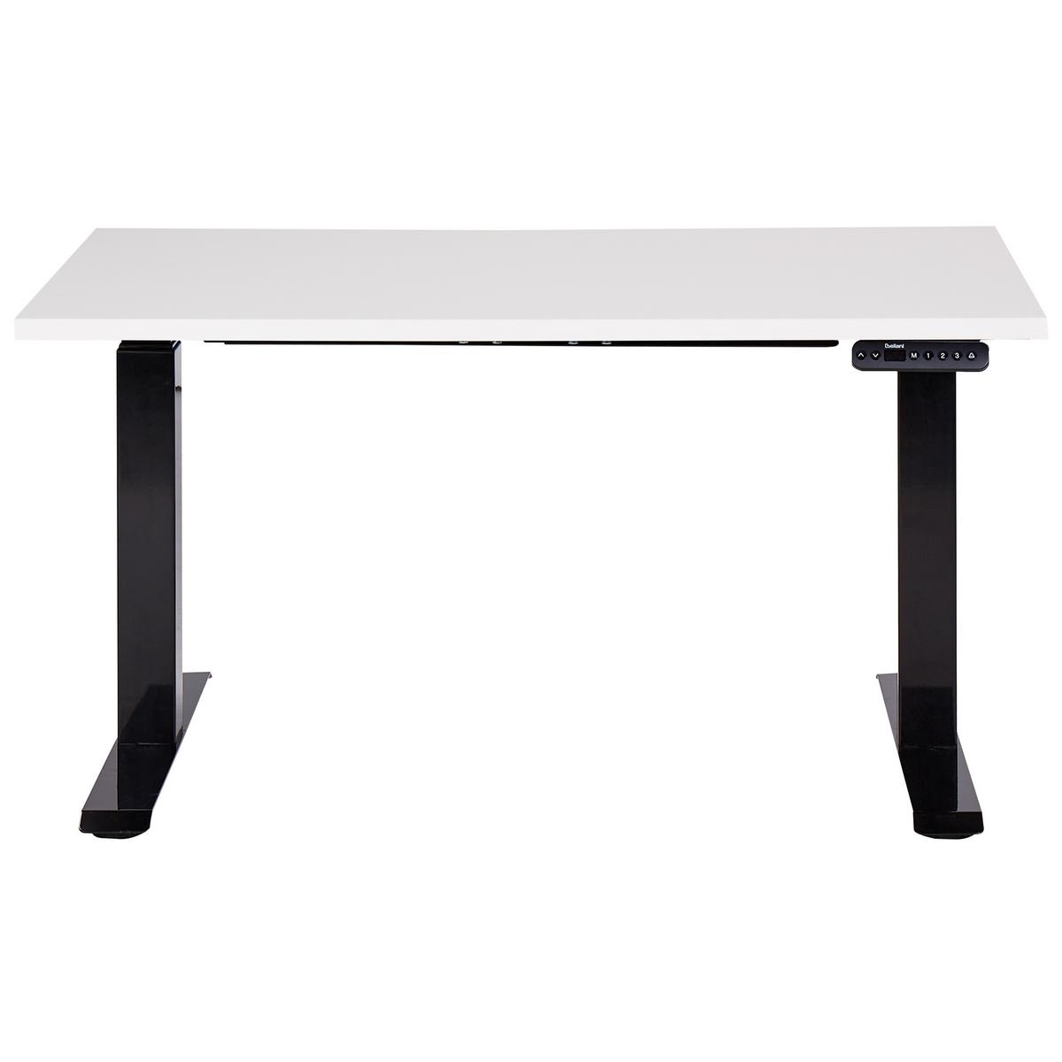 SCHREIBTISCH weißschwarz 120/72 cm elektrisch höhenverstellbar Destin III - Schwarz/Weiß, Holz (72/120/63cm) - Beliani