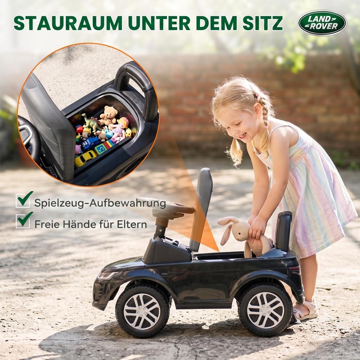 KINDER-RUTSCHAUTO Kunststoff Stahl Schwarz - Schwarz, Kunststoff (65.5/28/42cm) - AIYAPLAY