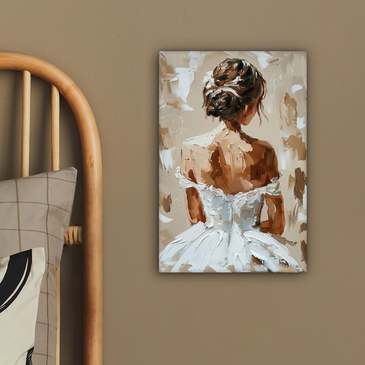 LEINWANDBILD Frau - Farbe - Abstrakt - Beige - Modern Deko Wohnzimmer 20x30 cm - Sandfarben, Textil (20/30cm) - MuchoWow