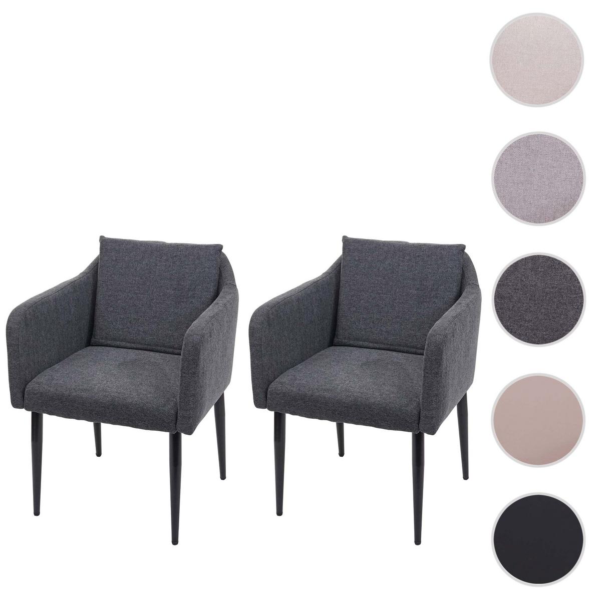 ESSZIMMERSTUHL Anthrazit 2er-Set - Dunkelgrau/Anthrazit, Textil (60/86/65cm) - MCW