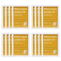 RAHMEN Set mit 12 aus MDF und Acrylglas Schutz und Aussteller für Fotografien, Bilder, Poster, Gemälde, Dekoration für Haus Farbe Weiß A4 - Weiß, Holz (21/3cm) - Nacnic