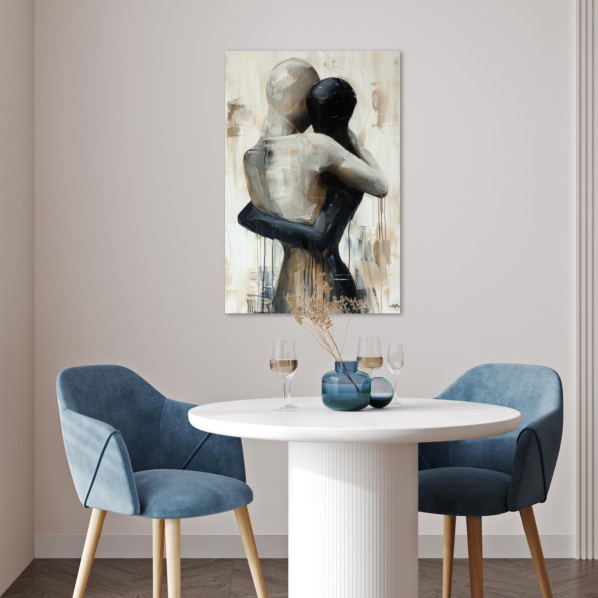 POSTER Abstrakt - Liebe - Schwarz und weiß - Modern Wanddeko 40x60 cm - Schwarz, Papier (40/60/0.1cm) - MuchoWow