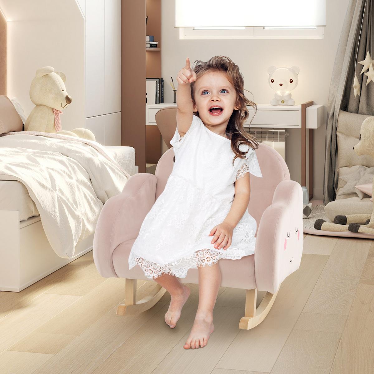 KINDERSOFA 51cm Pink - Pink, Textil (51/51/50cm) - COSTWAY
