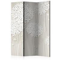 PARAVENT Beidseitig Bedruckter 3-tlg 135x172 cm Blumen Im Boho Stil - Beige, Holz/Textil (135/172/3cm) - Muralo