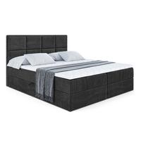 BOXBETT mit Matratze H4 und Lattenrost - NOVA - 140x200 - H4 - Schwarz - Schwarz, Holzwerkstoff (140/200cm) - ALTDECOR