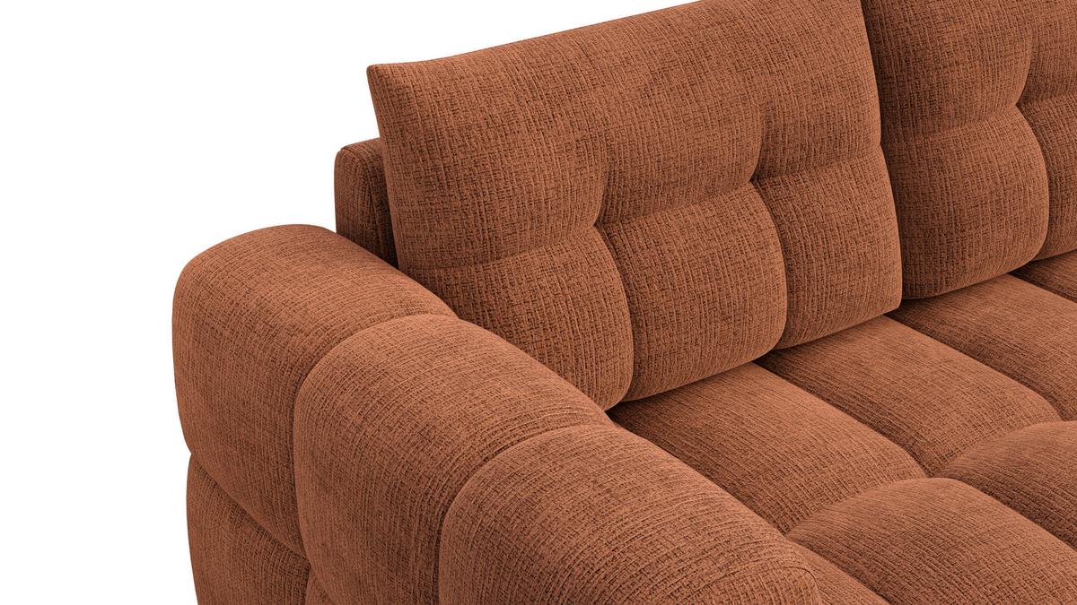 ECKSOFA CLOUDI 4-Sitzer rechts, rostrot - Schwarz/Orange, Holz/Textil (294/160cm) - Wozimo