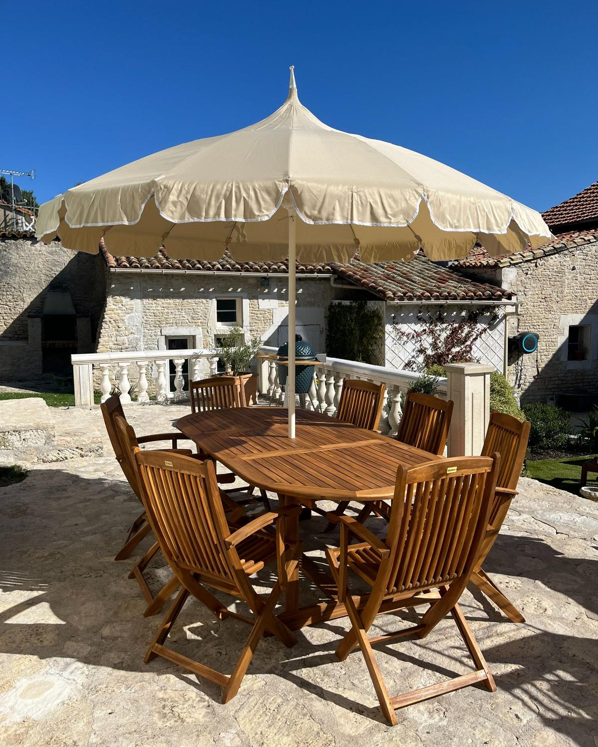 SONNENSCHIRM Beige Minoa - Beige, Textil (245/245cm) - Beliani