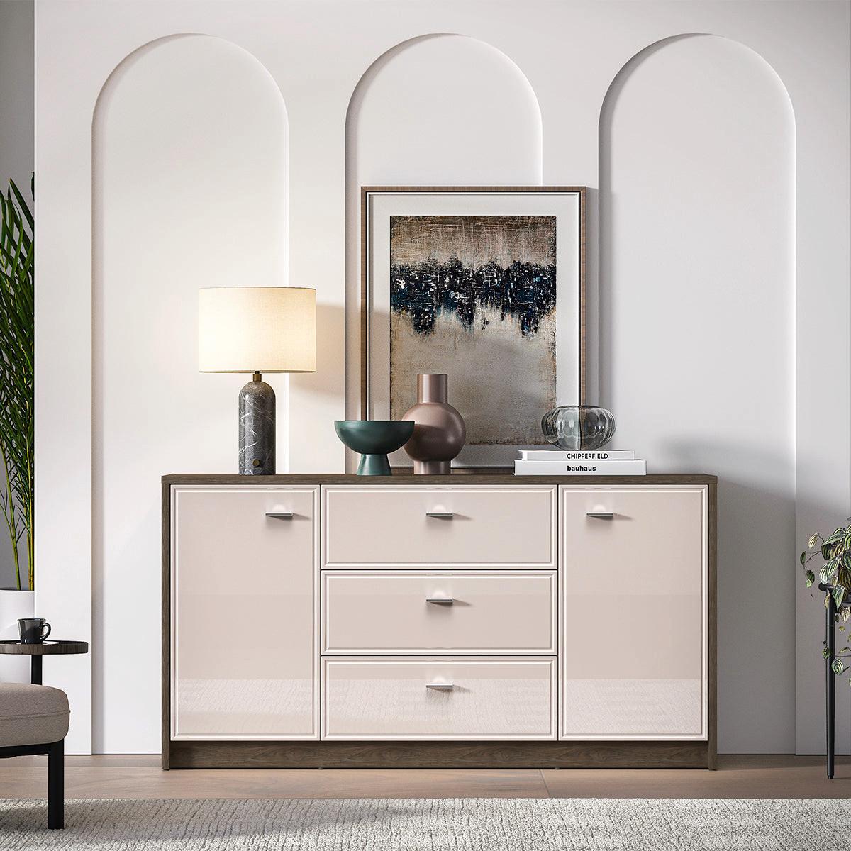 SIDEBOARD Kaius Kaschmir und Dunkles Holz - Kaschmir, Holzwerkstoff (160/84.9/40cm) - Petits-meubles
