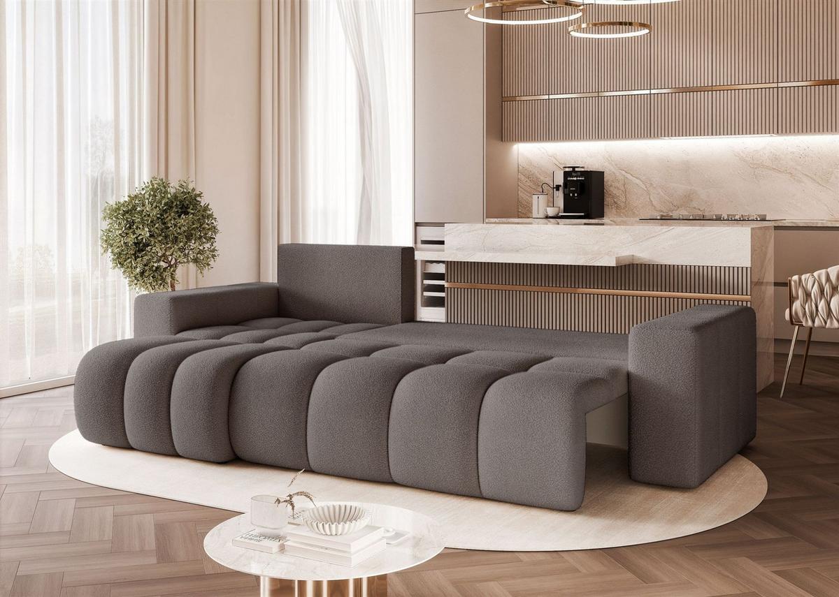 ECKSOFA Anabel Mit Schlaffunktion - Dunkelgrau, Holzwerkstoff/Textil (248/145cm) - Fun Möbel