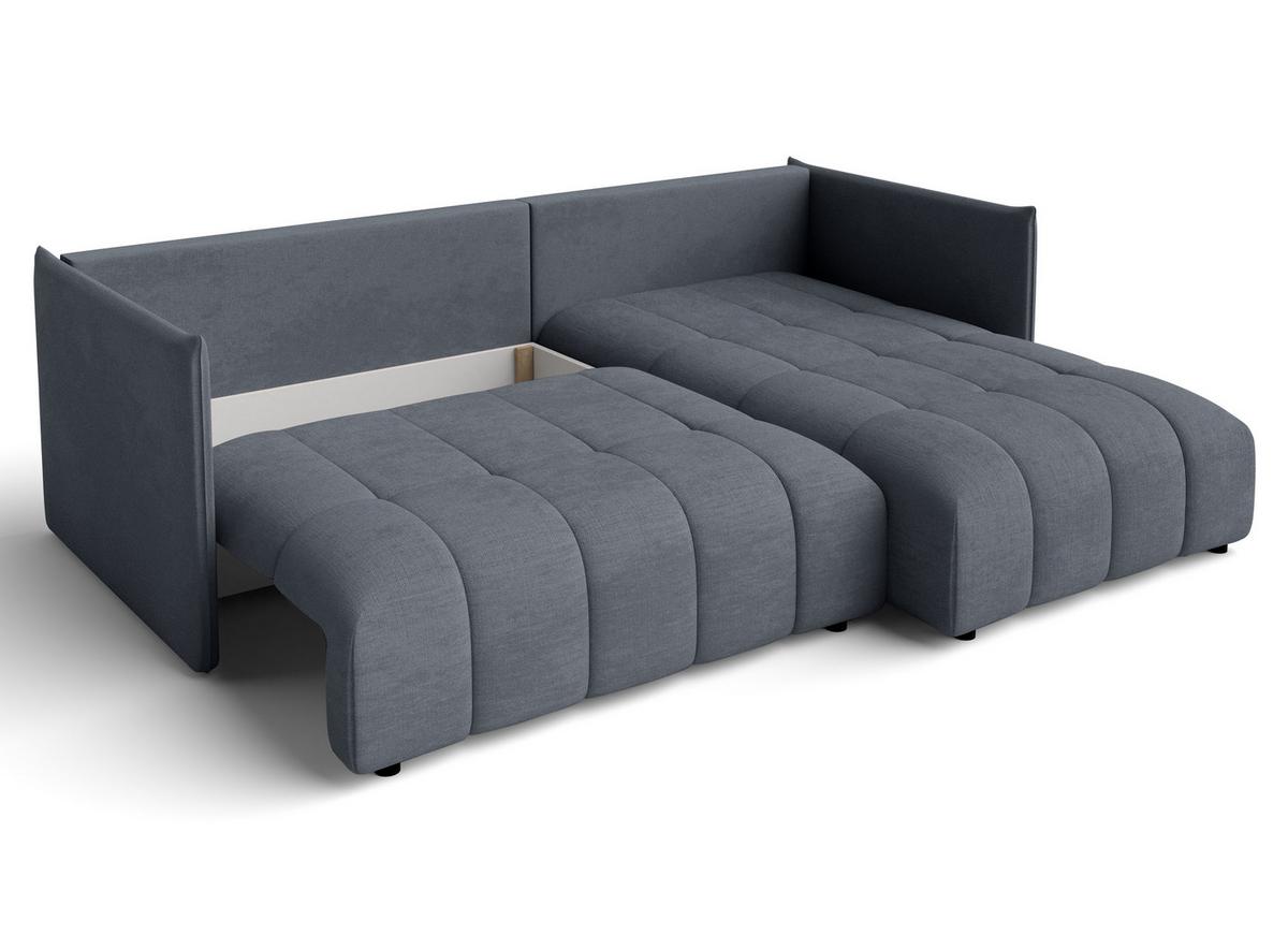 ECKSOFA L Form Cosmova Dunkelgrau 248/180/83 cm mit Schlaffunktion - Dunkelgrau/Schwarz, Kunststoff/Textil (248/180cm) - AX Living