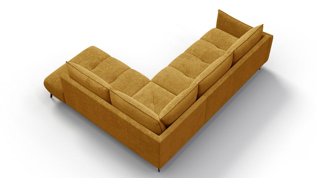 ECKSOFA AERA 5-Sitzer rechts, gelb - Gelb/Schwarz, Holz/Textil (268/206cm) - Wozimo