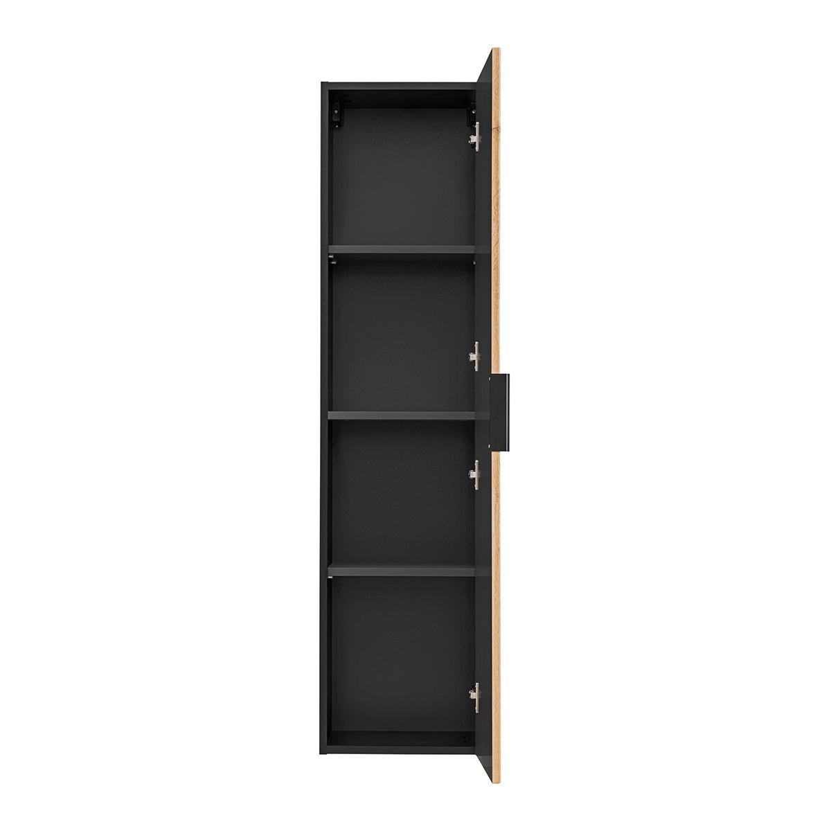 HÄNGESÄULE Gaia Holz in Eichenoptik und Schwarz - Schwarz, Holzwerkstoff (35/140/25cm) - Petits-meubles