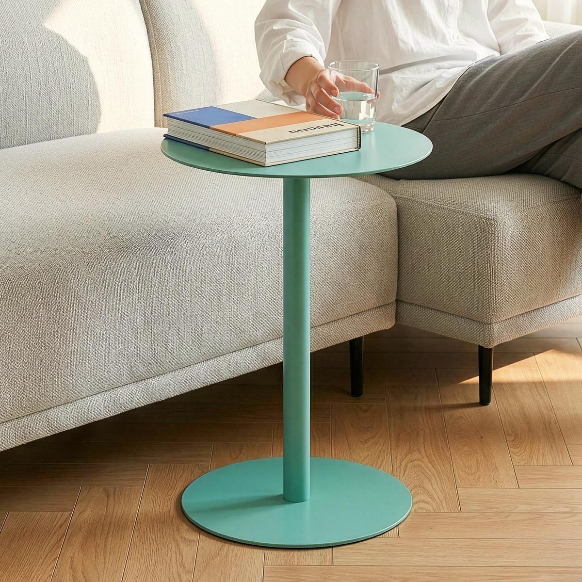 BEISTELLTISCH Nastätten - Mintgrün, Metall (40/40/50cm) - [en.casa]