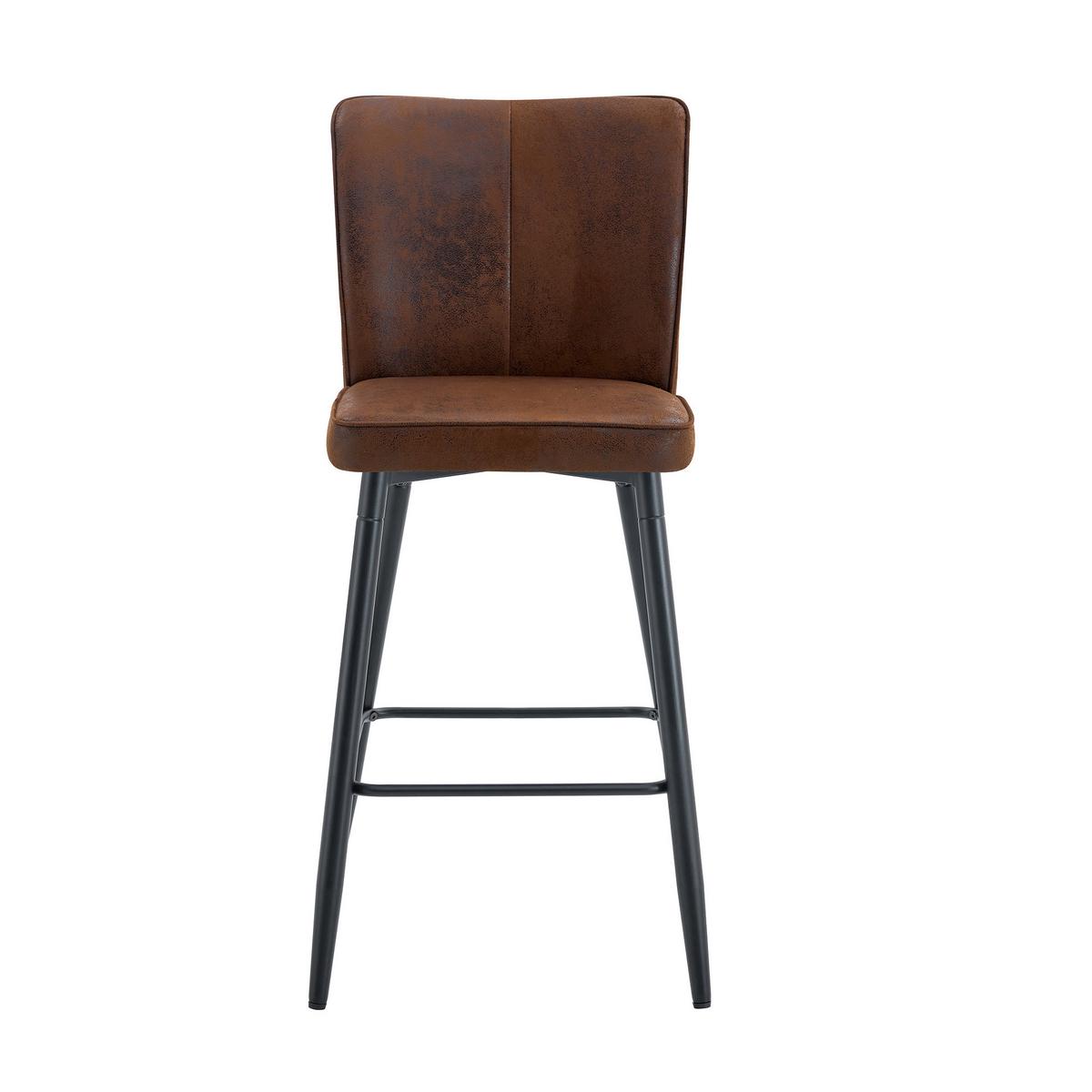 BARSTUHL 2er Set Braun in Vintage-Optik - Braun, Textil (44/101/44cm) - Urban Meuble