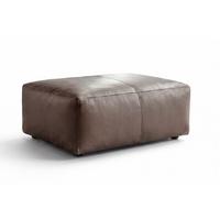 POLSTERHOCKER CELESTE Grau Leder - Grau, Leder/Kunststoff (120/48/80cm) - KAWOLA