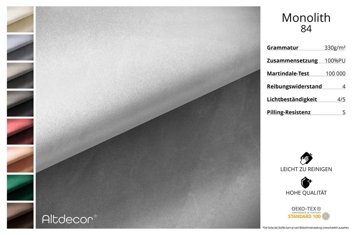 ECKSOFA modulares Sofa Kerru-L3 - 475x190x70 cm Hellgrau Velours - Hellgrau, Holzwerkstoff/Textil (475/190cm) - ALTDECOR