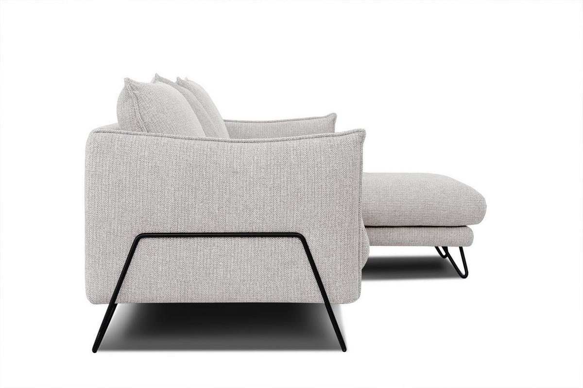 ECKSOFA HOSTEN 4-Sitzer, creme - Creme/Schwarz, Holzwerkstoff/Textil (269/158cm) - Wozimo