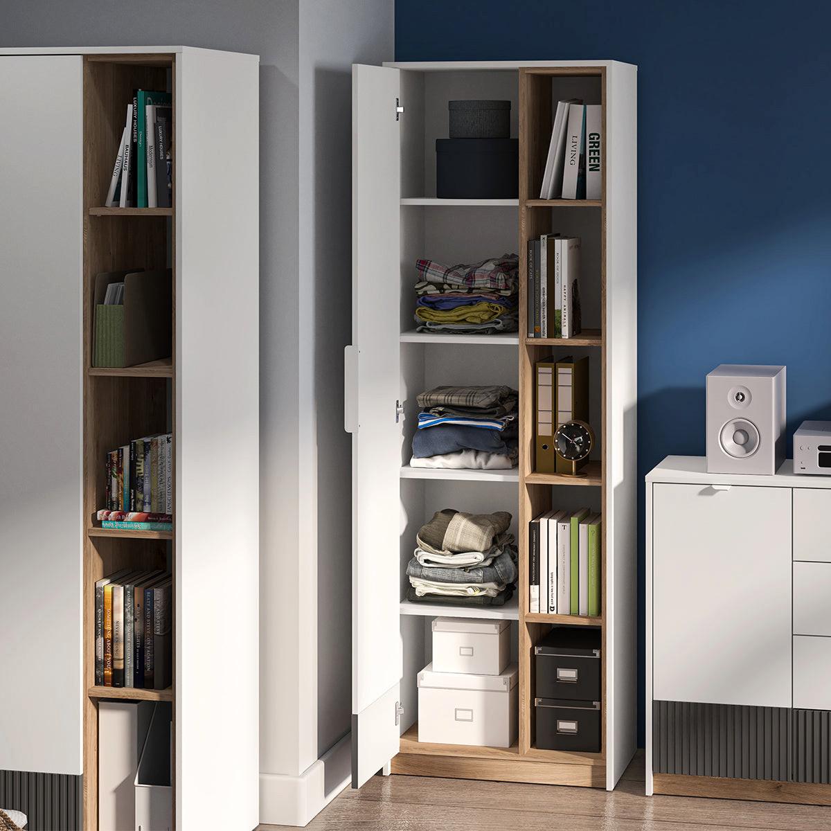 SCHRANK 1 Tür Ronan Weiß - Weiß, Holzwerkstoff (64/196/40cm) - Petits-meubles