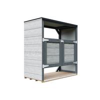MÜLLTONNENBOX 2er 240L, M980A-TUNDRA CAVERN, aus wetterfestem LP Smartside Holz - Graubraun, Holz (153/159/75cm) - Timbela