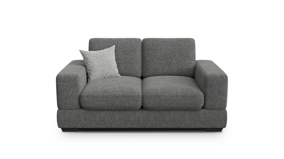 SOFA OTTO 2-Sitzer, anthracit - Schwarz/Grau, Holz/Textil (171/89/98cm) - Wozimo