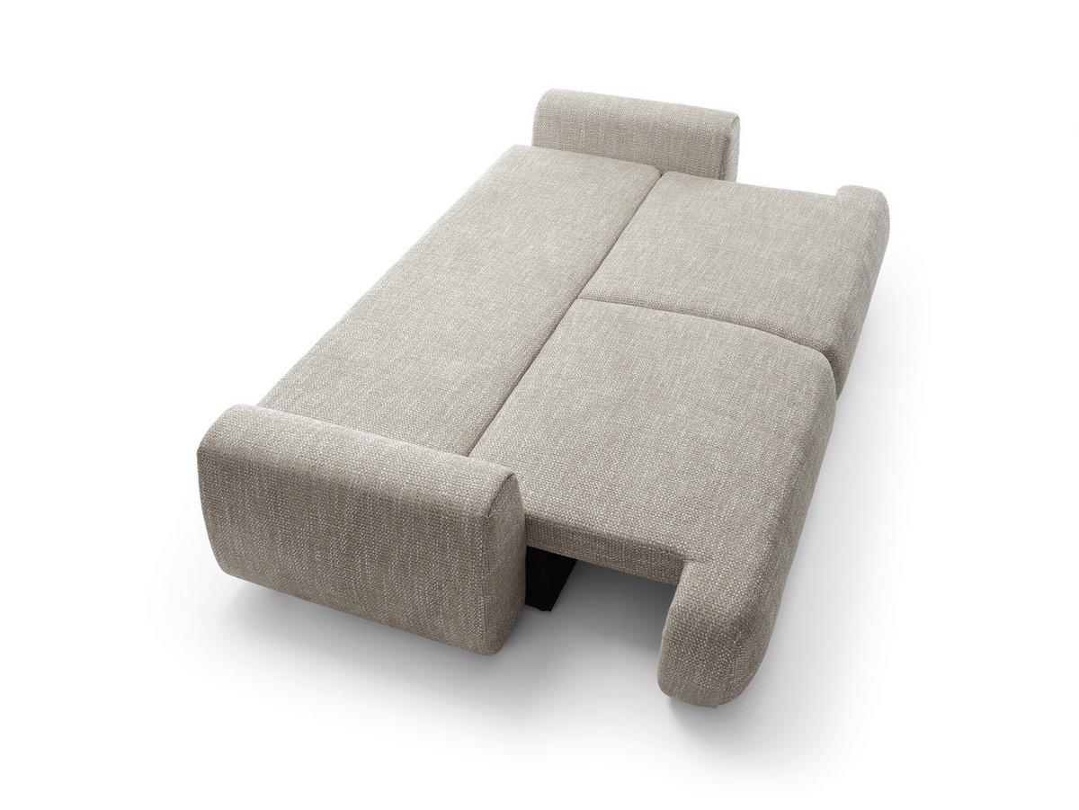 BETTSOFA ZEST Grau Chenille-Stoff mit Schlaffunktion - Grau, Textil (106/81/260cm) - MASSENO