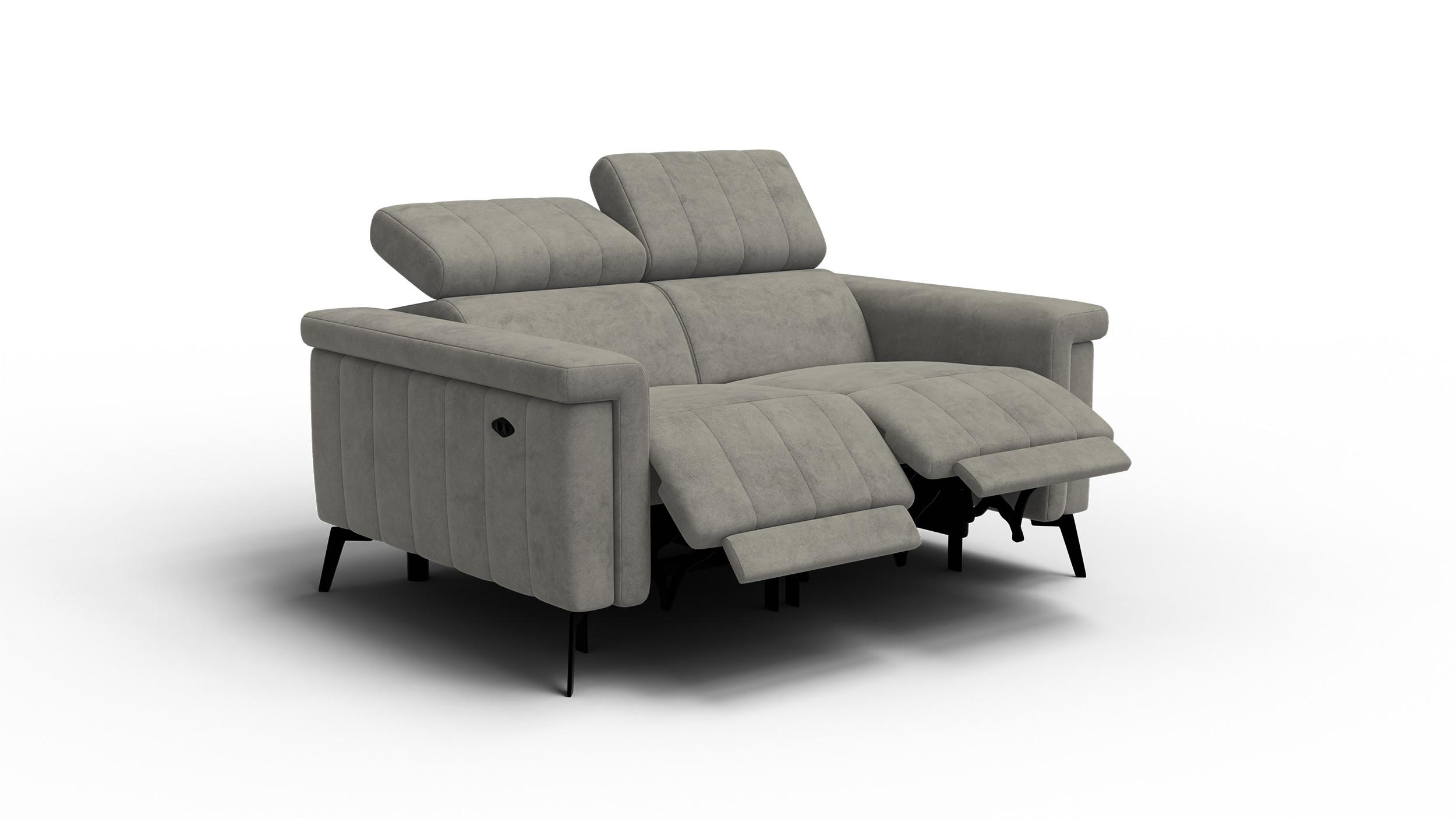 RELAXSOFA NORDEL 2-Sitzer, taupe - Taupe/Schwarz, Holz/Textil (150/80/105cm) - Wozimo