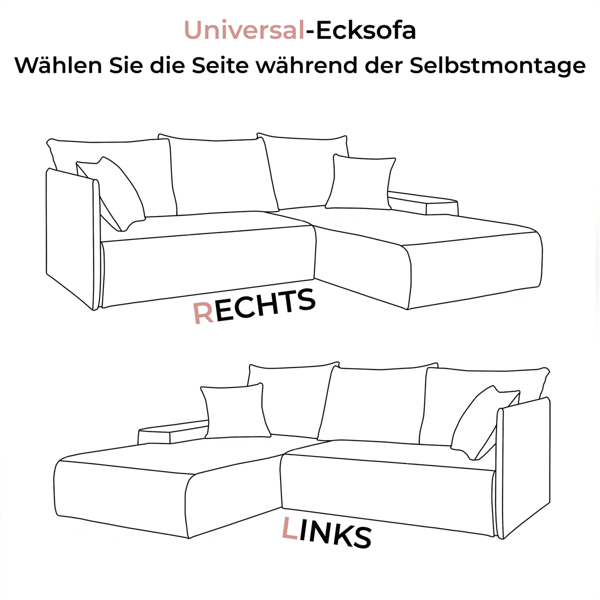 ECKSOFA LAVIO L mit Schlaffunktion und Bettzeugkasten Rechte - Grau, Textil (246/188cm) - Lookway