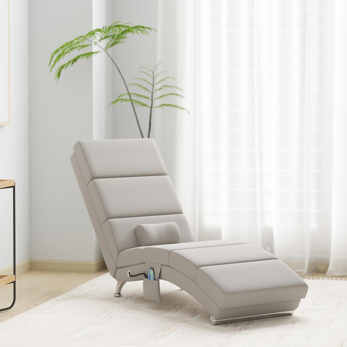 MASSAGESESSEL Polyester Stahl Cremeweiß - Chromfarben/Creme, Textil/Metall (168/84/56cm) - HOMCOM